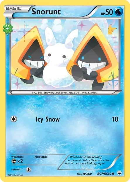 Snorunt, Pokémon card GEN RC7 — Generations set