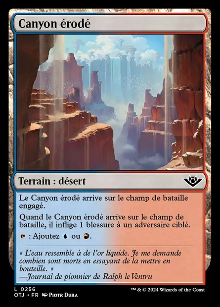 Canyon érodé, carte Magic OTJ 256 — extension Outlaws of Thunder Junction