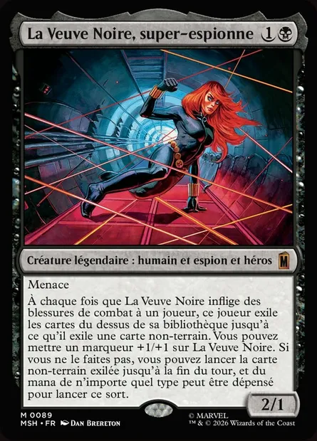 La Veuve Noire, super-espionne, carte Magic MSH 89 — extension Marvel Super Heroes