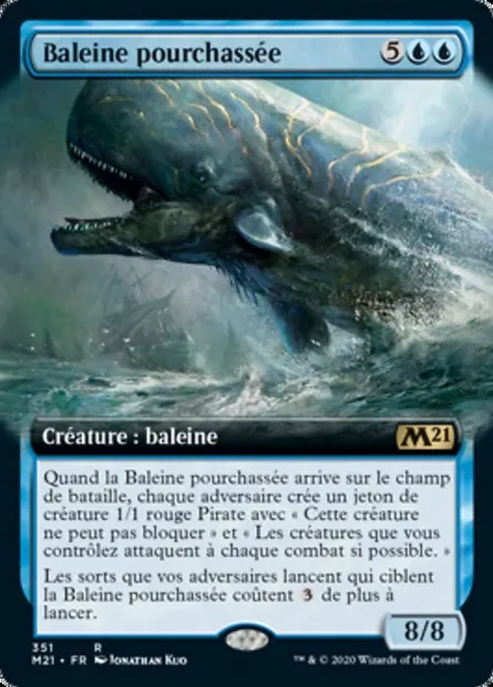 Baleine pourchassée, carte Magic M21 351 — extension Core Set 2021