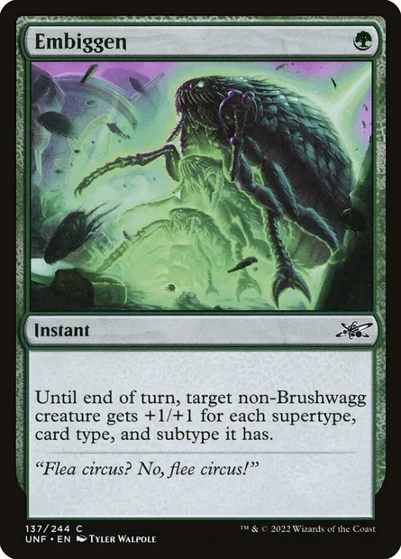 Embiggen, carte Magic UNF 137 — extension Unfinity