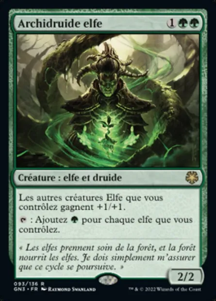 Archidruide elfe, carte Magic GN3 93 — extension Game Night: Free-for-All
