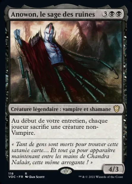 Anowon, le sage des ruines, carte Magic VOC 118 — extension Crimson Vow Commander