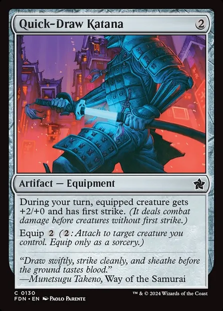 Quick-Draw Katana, Magic card FDN 130 — Foundations set
