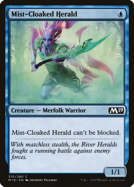 Mist-Cloaked Herald, Magic card M19 310 — Core Set 2019 set
