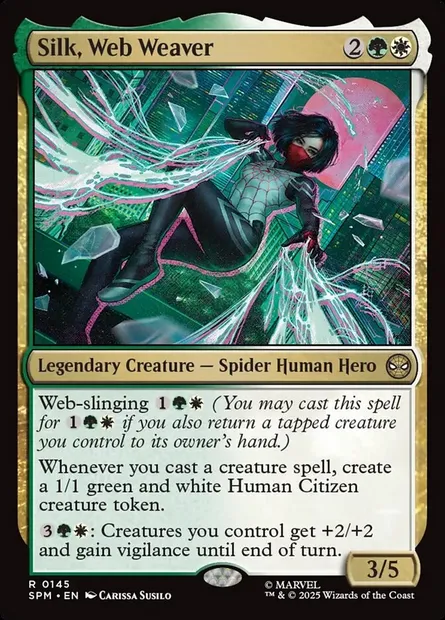 Silk, Web Weaver, Magic card SPM 145 — Marvel's Spider-Man set