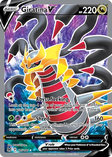 Giratina V, Pokémon card LOR 185 — Lost Origin set