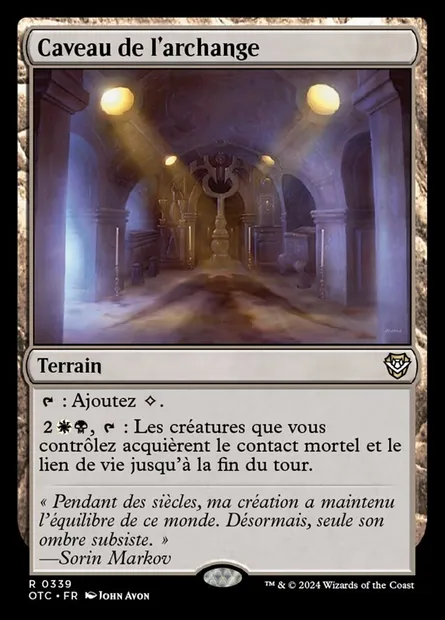 Caveau de l'archange, carte Magic OTC 339 — extension Outlaws of Thunder Junction Commander