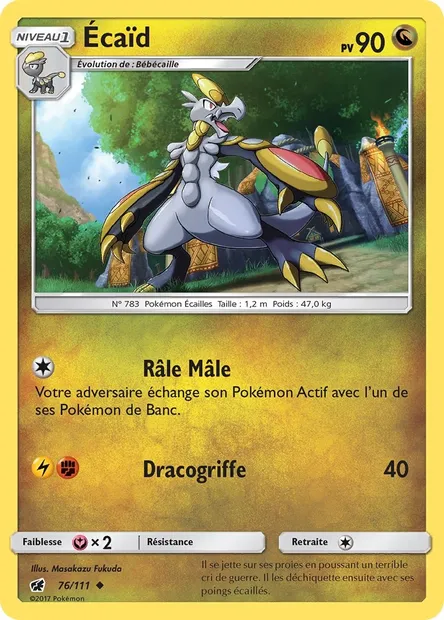 Écaïd, carte Pokémon CIN 76 — extension Invasion Carmin