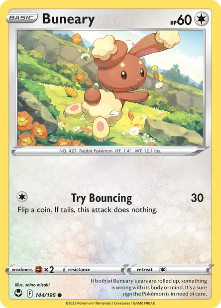 Buneary, Pokémon card SIT 144 — Silver Tempest set