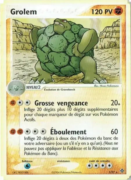 Grolem, carte Pokémon DR 5 — extension EX Dragon