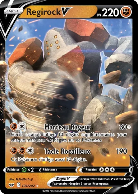 Regirock V, carte Pokémon SSH 104 — extension Épée et Bouclier
