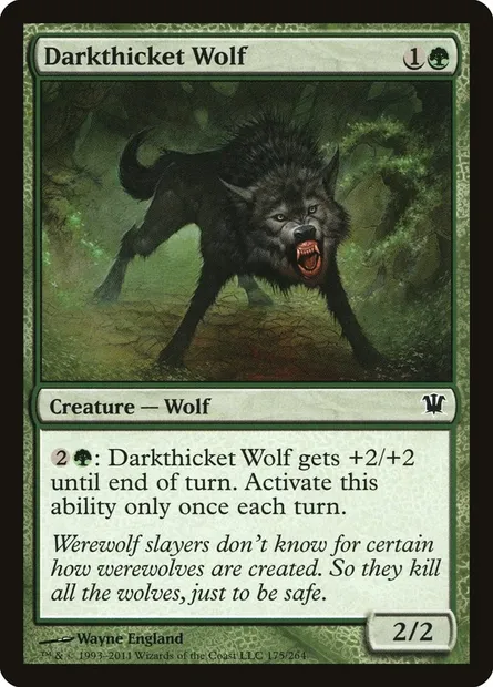 Darkthicket Wolf, Magic card ISD 175 — Innistrad set