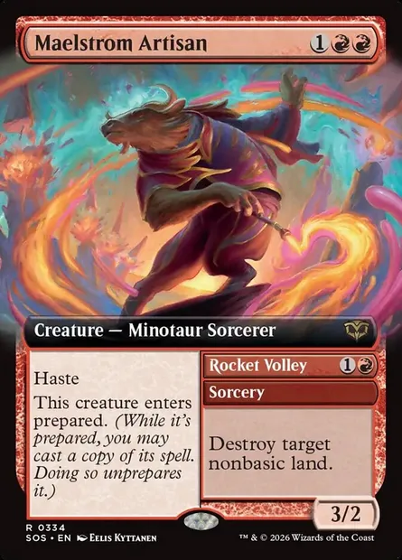 Maelstrom Artisan // Rocket Volley, Magic card SOS 334 — Secrets of Strixhaven set