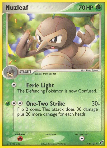 Nuzleaf, Pokémon card DX 43 — Deoxys set