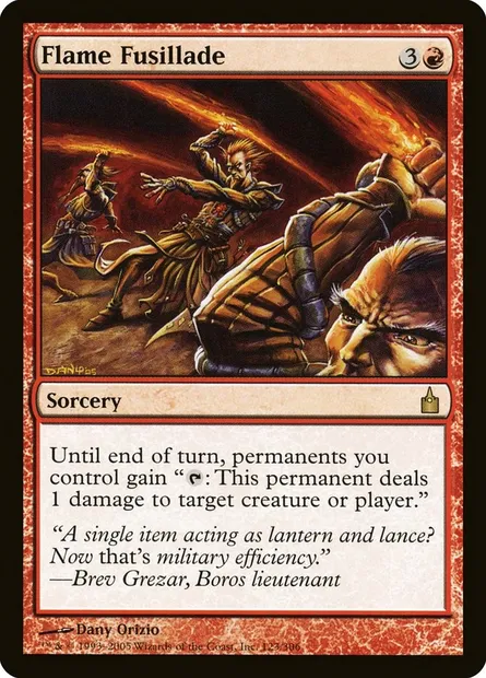 Flame Fusillade, Magic card RAV 123 — Ravnica: City of Guilds set