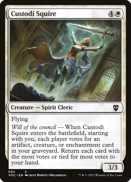Custodi Squire, Magic card VOC 83 — Crimson Vow Commander set