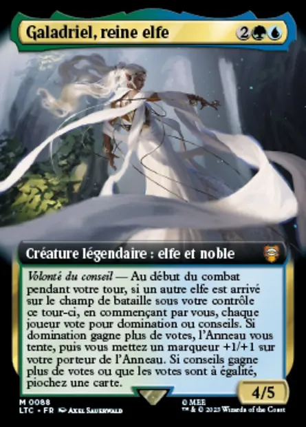 Galadriel, reine elfe, carte Magic LTC 88 — extension Tales of Middle-earth Commander