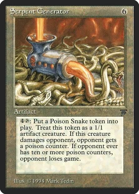 Serpent Generator, Magic card LEG 295 — Legends set