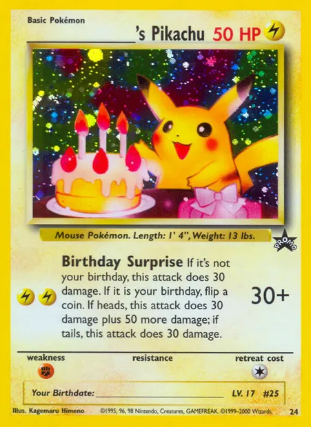 Pikachu de ________, carte Pokémon WP 24 — extension Wizards Black Star Promos