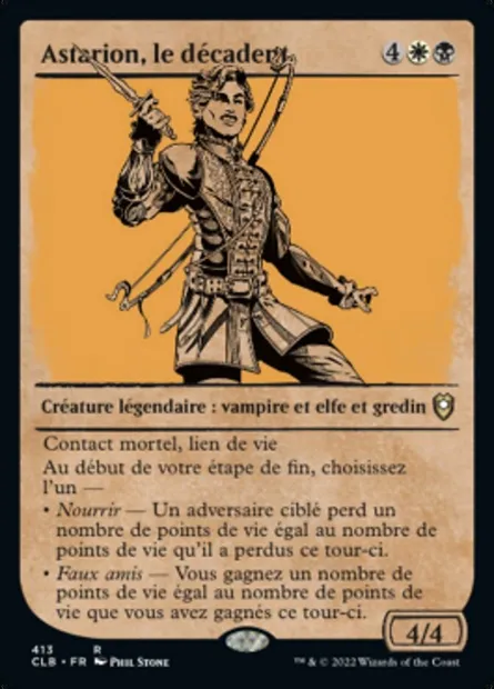 Astarion, le décadent, carte Magic CLB 413 — extension Commander Légendes : la bataille de la Porte de Baldur