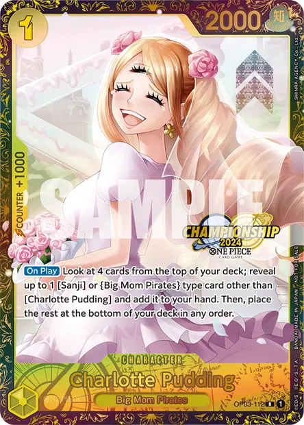 Charlotte Pudding, One Piece card OP03-112 — PILLARS OF STRENGTH set