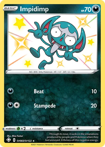 Impidimp, Pokémon card SHF SV083 — Shining Fates set