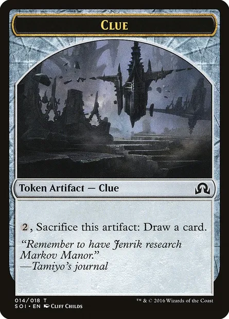 Clue, carte Magic TSOI 14 — extension Shadows over Innistrad Tokens