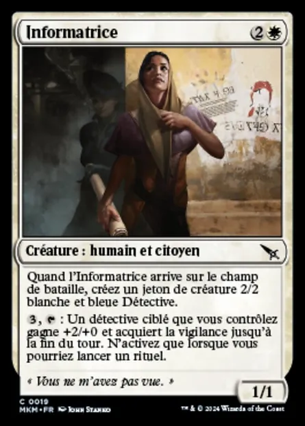 Informatrice, carte Magic MKM 19 — extension Murders at Karlov Manor