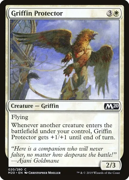 Griffin Protector, Magic card M20 20 — Core Set 2020 set