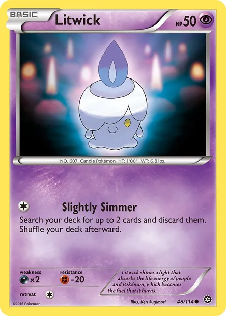 Litwick, Pokémon card STS 48 — Steam Siege set