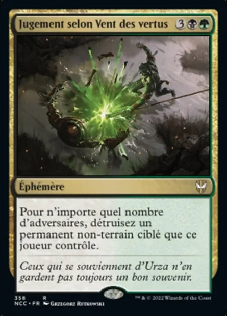 Jugement selon Vent des vertus, carte Magic NCC 358 — extension New Capenna Commander