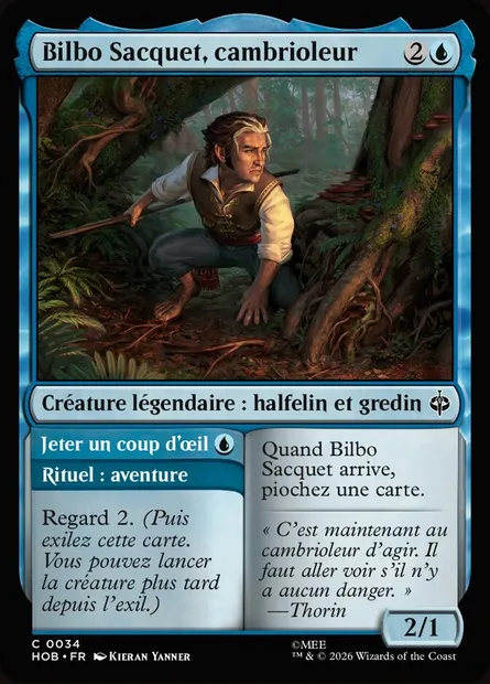 Bilbo Sacquet, cambrioleur // Take a Glance, carte Magic HOB 34 — extension The Hobbit