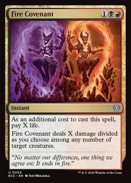 Fire Covenant, Magic card ECC 54 — Lorwyn Eclipsed Commander set
