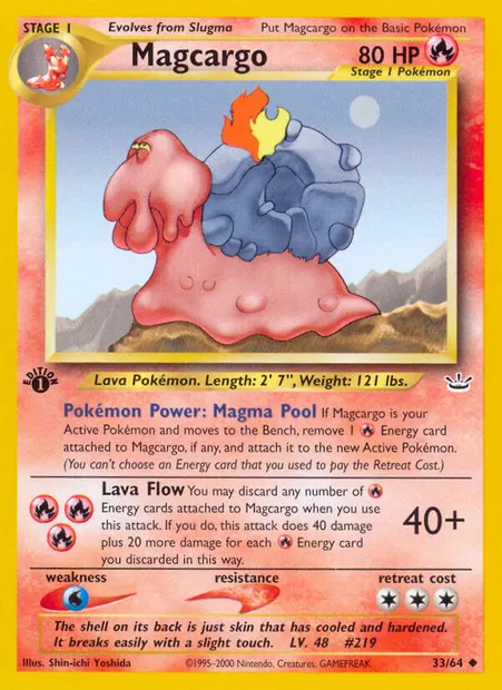 Magcargo, Pokémon card NR 33 — Neo Revelation set