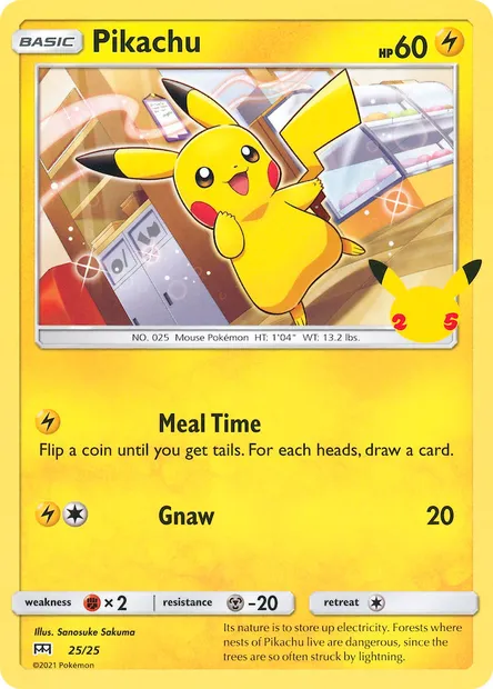 Pikachu, Pokémon card MCD21 25 — McDonald's Collection 2021 set