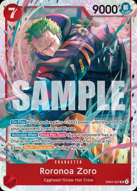 Roronoa Zoro, One Piece card EB04-007 — EGGHEAD CRISIS set