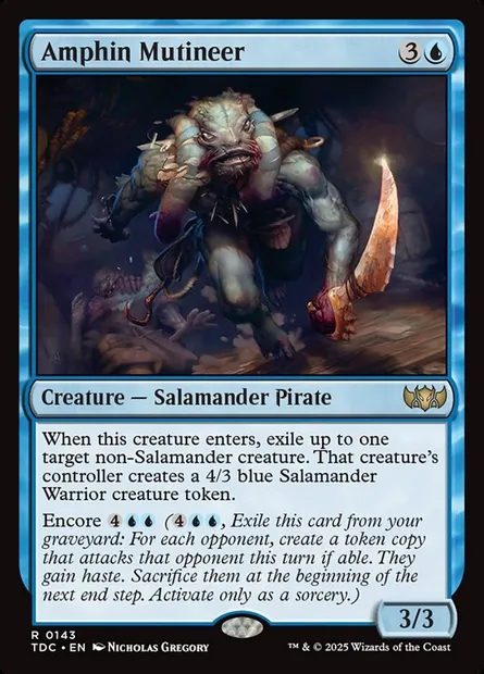 Amphin Mutineer, Magic card TDC 143 — Tarkir: Dragonstorm Commander set