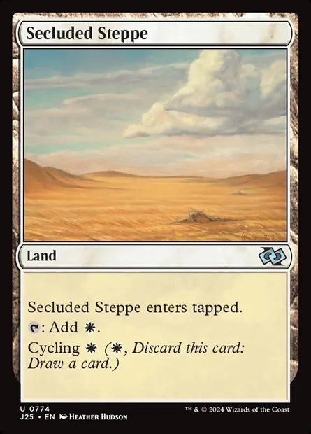 Secluded Steppe, Magic card J25 774 — Foundations Jumpstart set