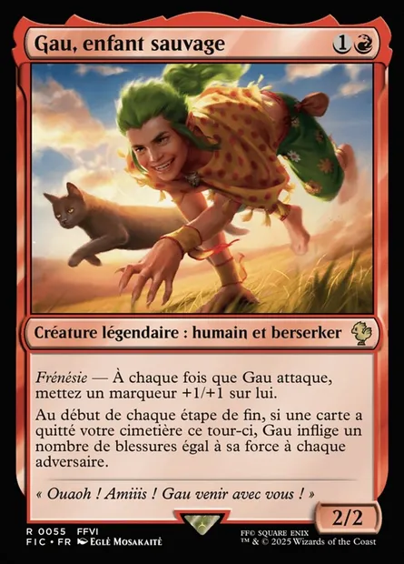 Gau, enfant sauvage, carte Magic FIC 55 — extension Final Fantasy Commander