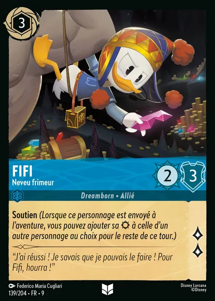 Fifi - Neveu frimeur, carte Disney Lorcana CH9-139 — extension Fabuleux