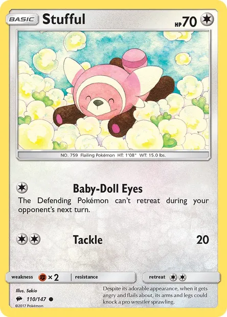 Stufful, Pokémon card BUS 110 — Burning Shadows set