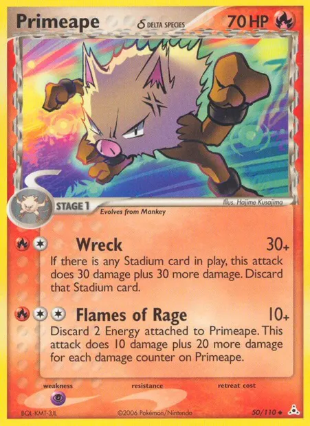 Primeape δ, Pokémon card HP 50 — Holon Phantoms set