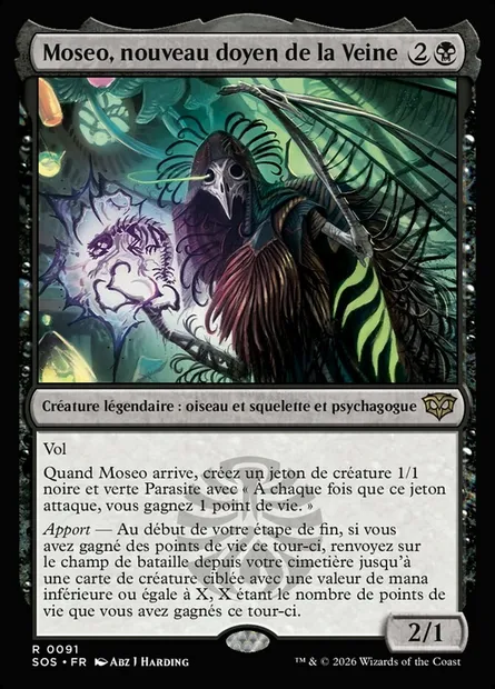 Moseo, nouveau doyen de la Veine, carte Magic SOS 91 — extension Secrets of Strixhaven