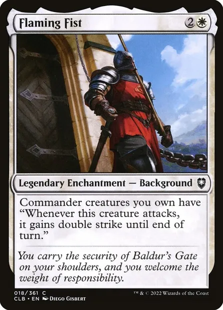 Flaming Fist, Magic card CLB 18 — Commander Legends: Battle for Baldur's Gate set