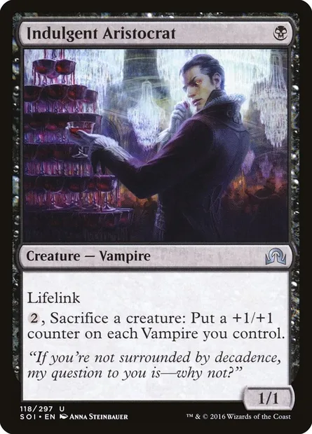 Indulgent Aristocrat, Magic card SOI 118 — Shadows over Innistrad set