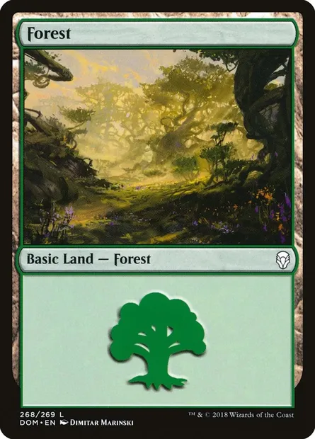 Forest, Magic card DOM 268 — Dominaria set