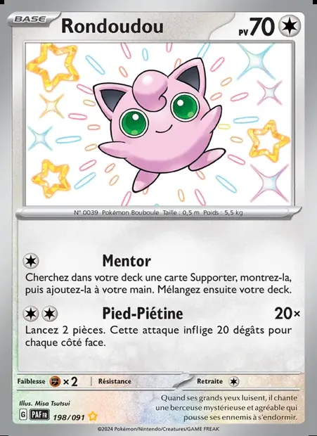 Rondoudou, carte Pokémon PAF 198 — extension Destinées de Paldea