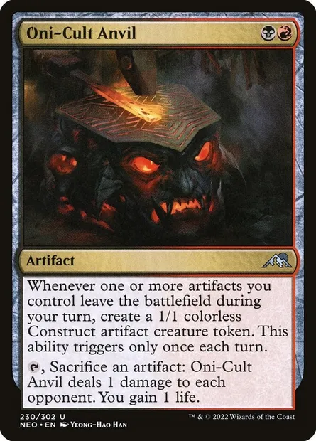 Oni-Cult Anvil, Magic card NEO 230 — Kamigawa: Neon Dynasty set