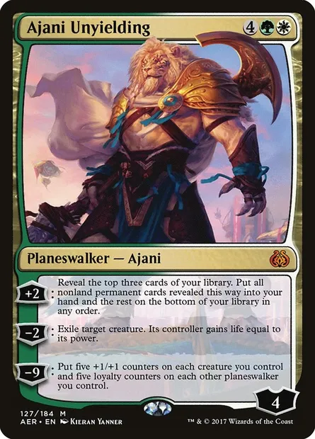 Ajani Unyielding, Magic card AER 127 — Aether Revolt set
